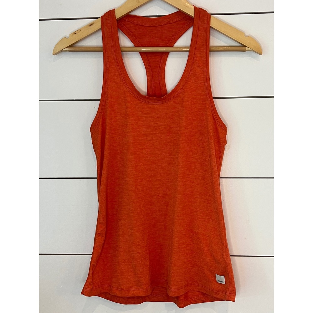 Vuori Heathered Orange Racerback‎ Tank Womens active athletic